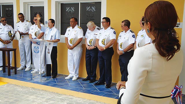 El acto inaugural fue presidido por los miembros de la Armada de la República Dominicana.
