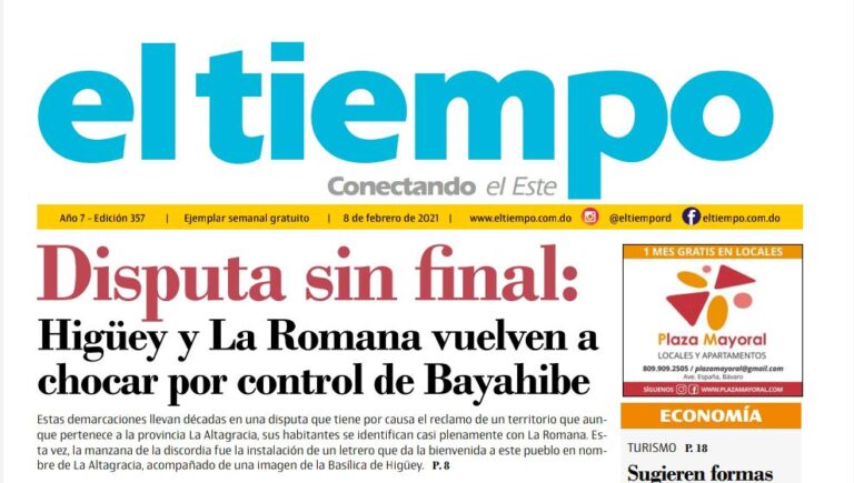 El Tiempo, edición impresa lunes 8 de febrero 2021