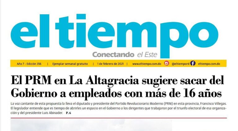 El Tiempo, edición impresa lunes 01 de febrero 2021