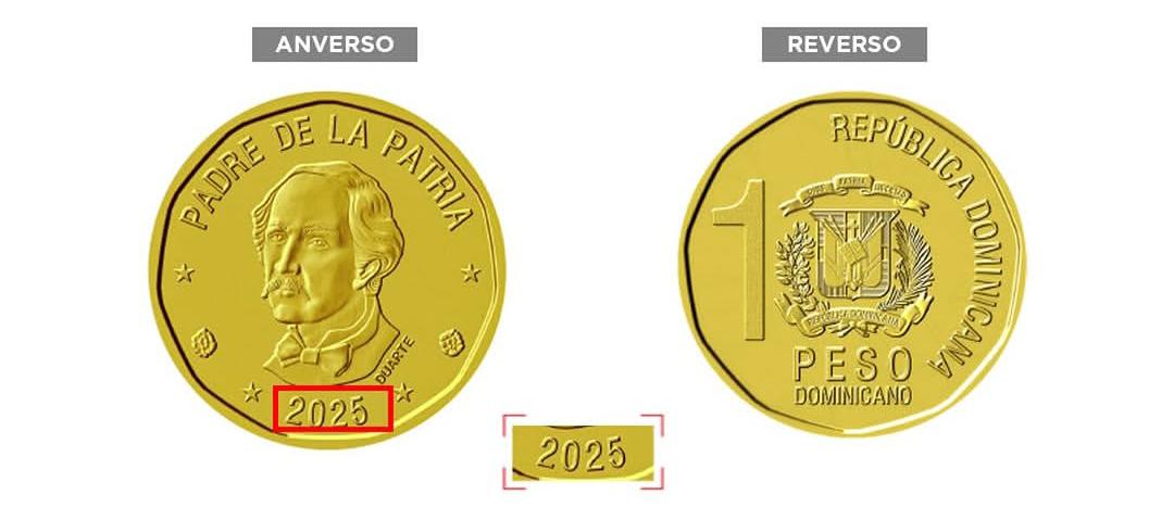 Banco Central pondrá en circulación monedas de un peso con año 2025
